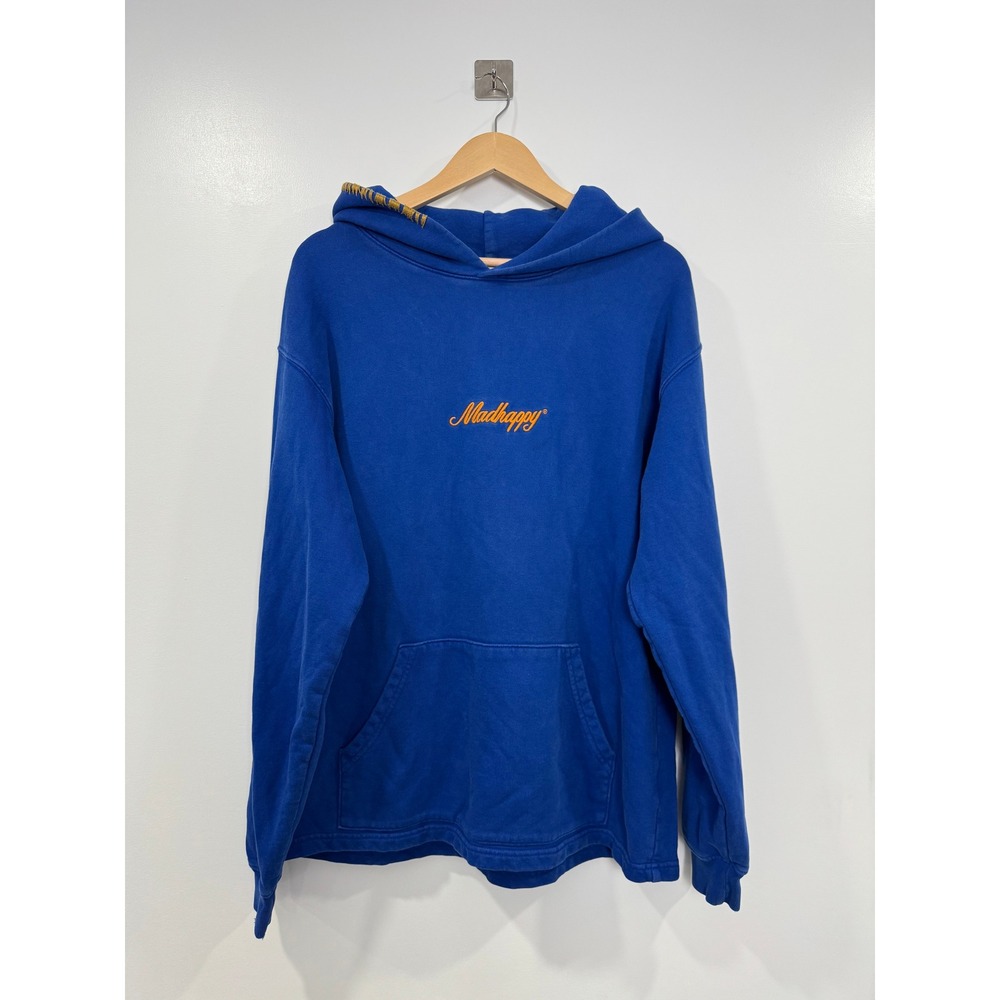 Madhappy Women Blue Hoodie Orange Stitching Large